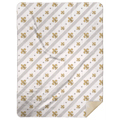 Fleur De Lis Plush Throw Blanket 60x80 Hometown Keepsake for Home