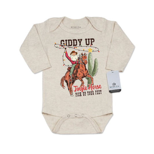 Giddy Up Jingle Horse - Christmas Infant One Piece Western Romper