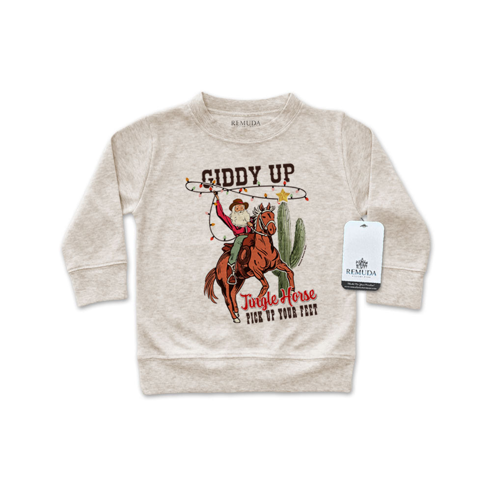 Giddy Up Jingle Horse - Western Infant Long Sleeve Christmas Pullover Shirt