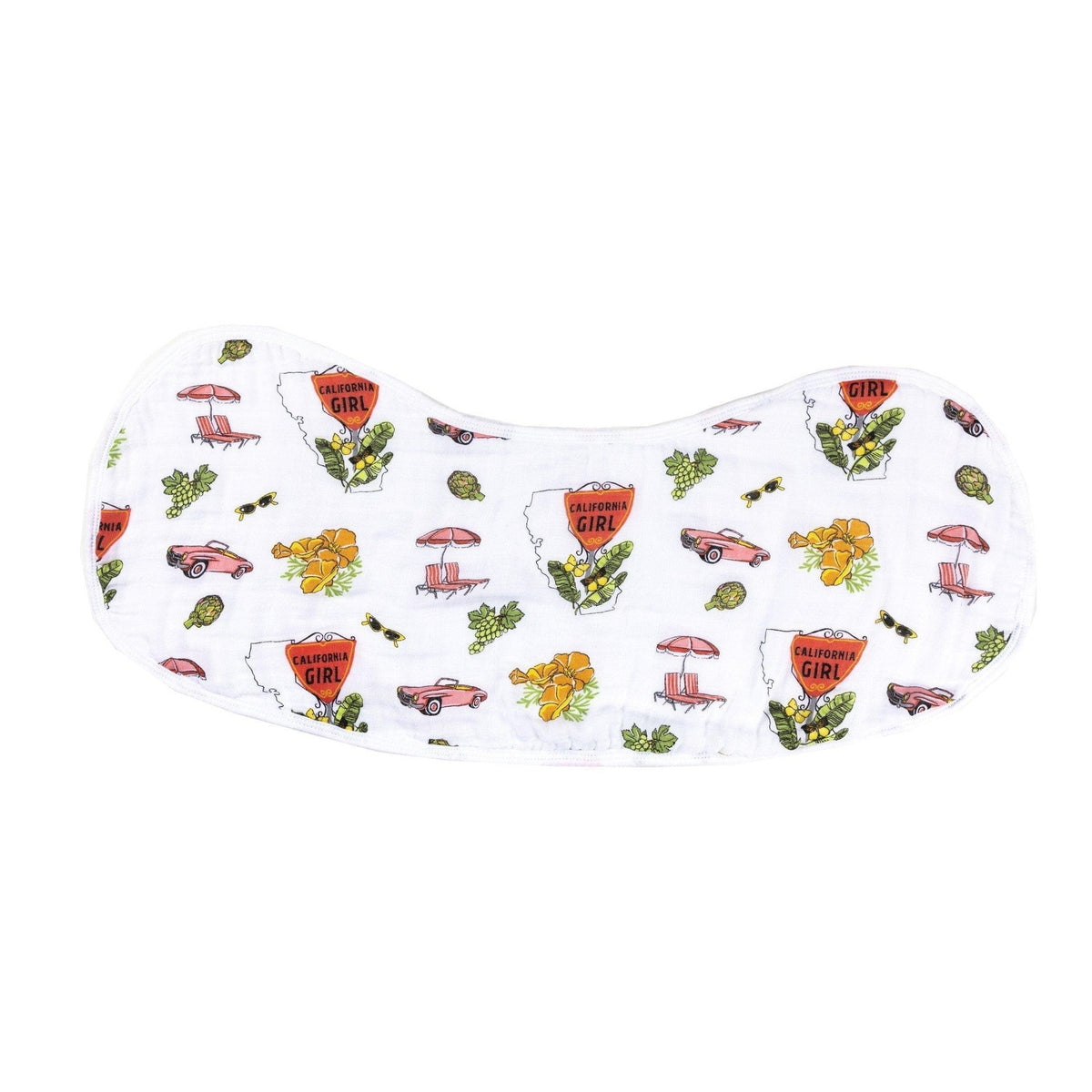 California Girl Baby Gift Set: Muslin Swaddle & Bib | Organic Cotton
