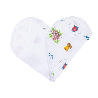 Pennsylvania Newborn Gift Set: Muslin Swaddle & Bib | Organic Cotton