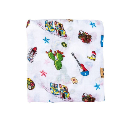 Texas Baby Gift Set: Muslin Swaddle & Bib | Organic Cotton