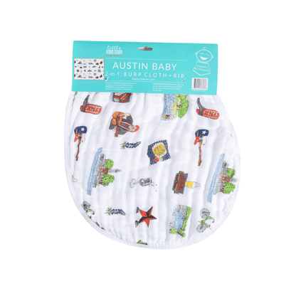 Austin Baby Gift Set: Muslin Swaddle & Bib | Organic Cotton