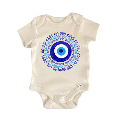 Greek Eye No Bad Vibes Newborn Baby Bodysuit