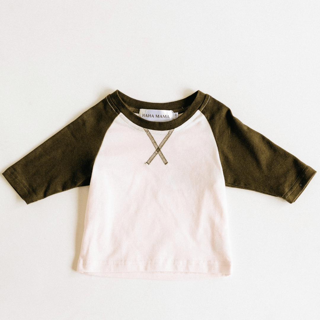 Raglan Baseball Tee Green - Child