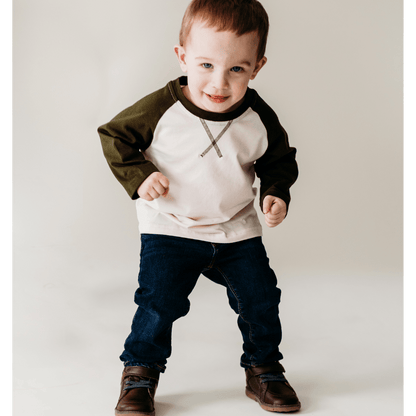 Raglan Baseball Tee Green - Infant