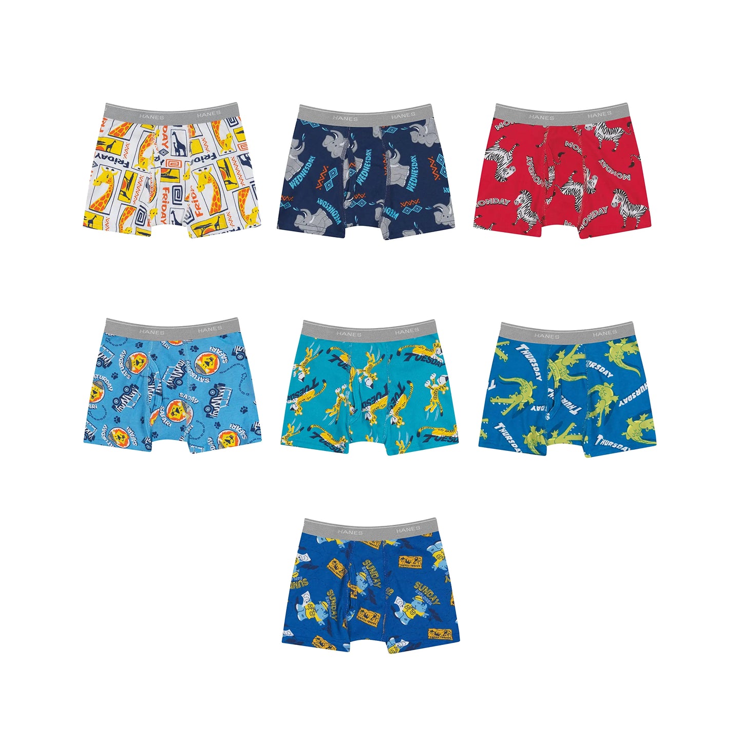 Hanes boys And Toddler Underwear, Comfort Flex and Comfortsoft Boxer Briefs, Multiple Packs Available pack of 10 2T-X-Large Days of Week Assorted - 7 Pack - # BOAA121410002