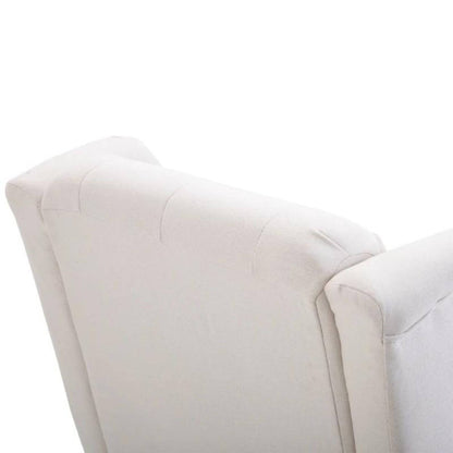 HomCom Button-Tufted Wingback Nursery Chair, Cream White