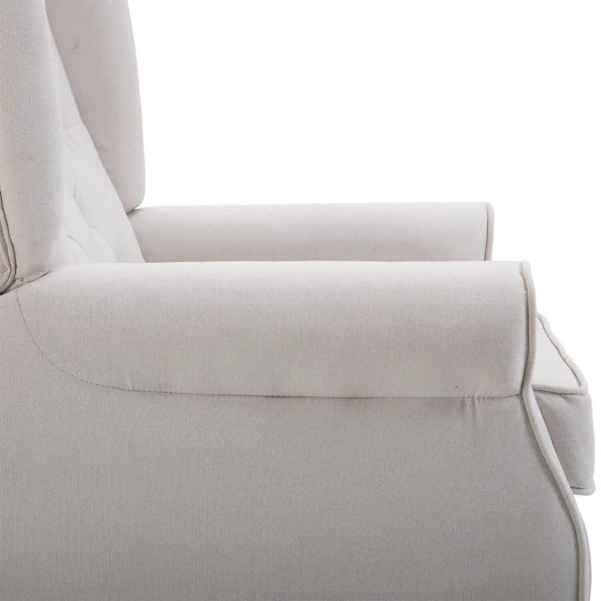 HomCom Button-Tufted Wingback Nursery Chair, Cream White