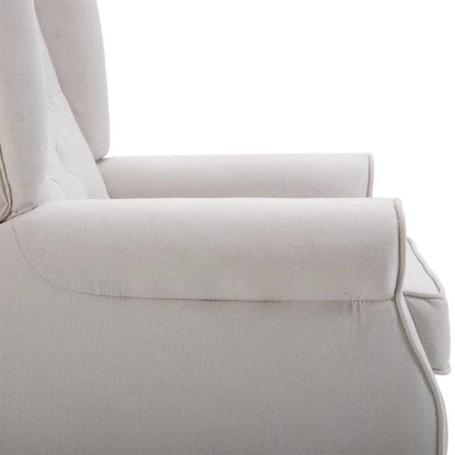 HomCom Button-Tufted Wingback Nursery Chair, Cream White