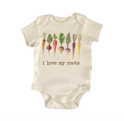 I Love My Roots Vegetables Newborn Baby Onesie® Onesie®