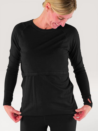 Merino Wool Nursing Long Sleeve Top