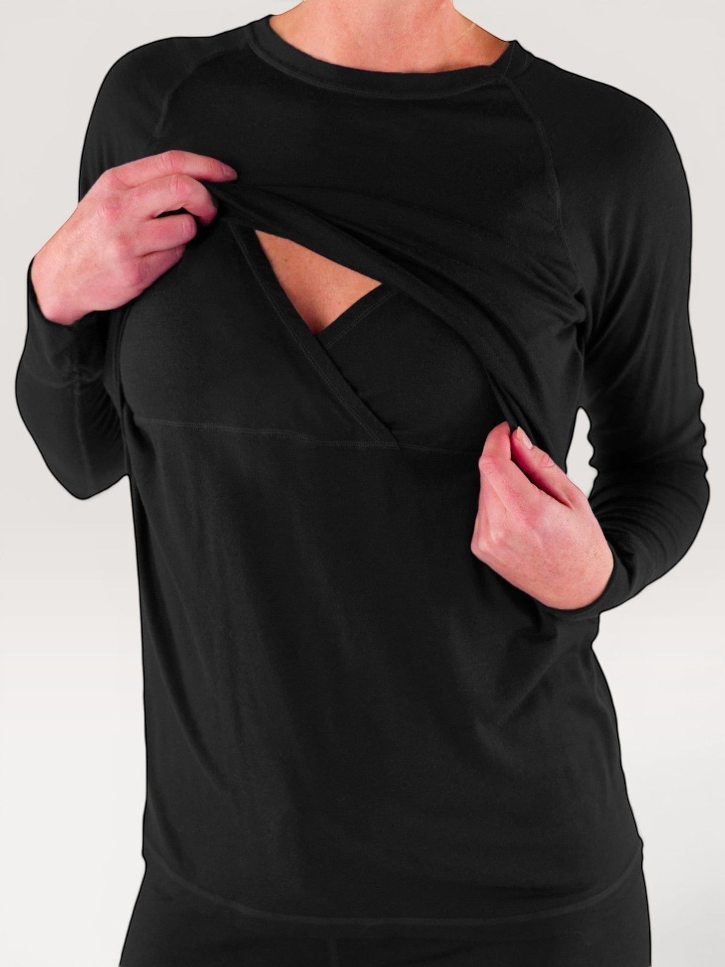 Merino Wool Nursing Long Sleeve Top