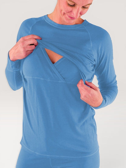 Merino Wool Nursing Long Sleeve Top