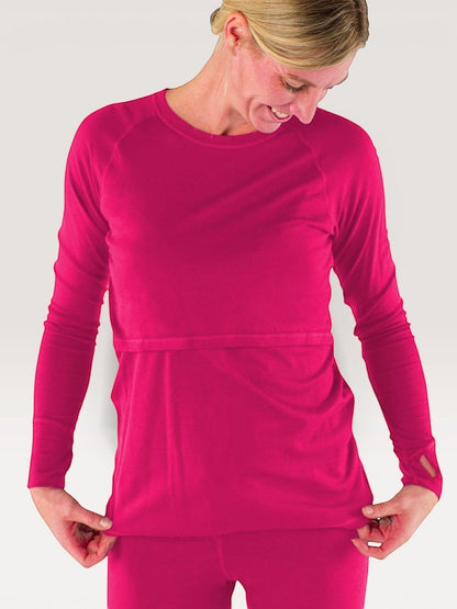Merino Wool Nursing Long Sleeve Top