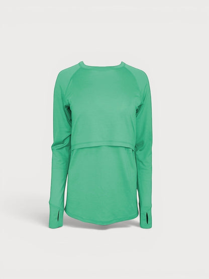 Merino Wool Nursing Long Sleeve Top