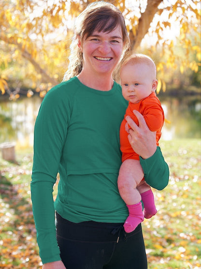 Merino Wool Nursing Long Sleeve Top