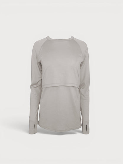 Merino Wool Nursing Long Sleeve Top