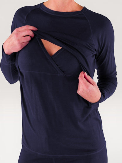 Merino Wool Nursing Long Sleeve Top