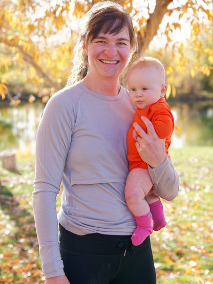 Merino Wool Nursing Long Sleeve Top