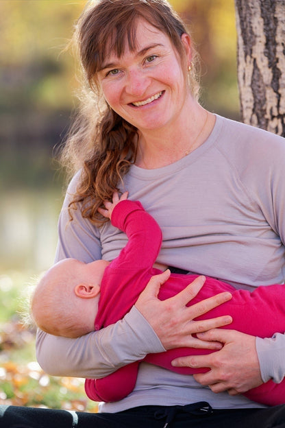 Merino Wool Nursing Long Sleeve Top