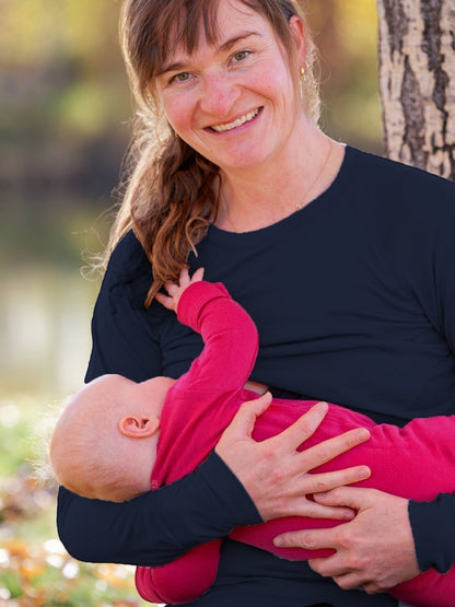 Merino Wool Nursing Long Sleeve Top
