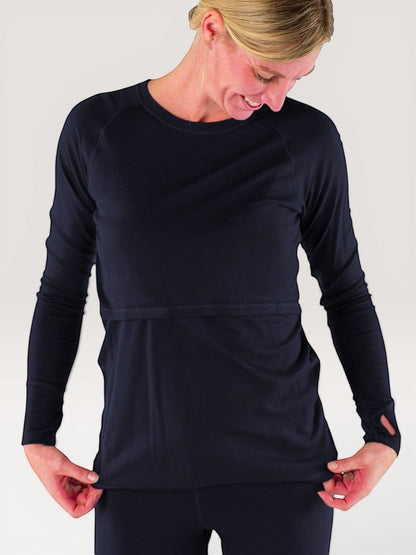 Merino Wool Nursing Long Sleeve Top