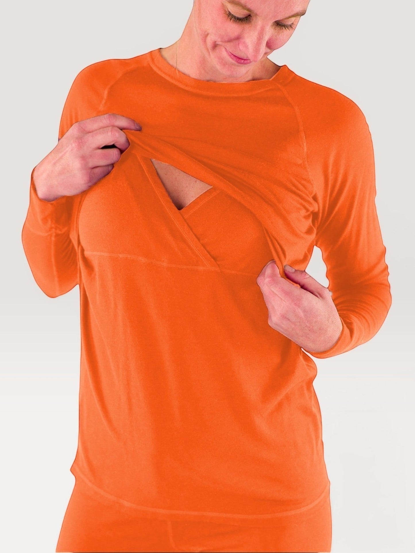 Merino Wool Nursing Long Sleeve Top