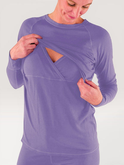 Merino Wool Nursing Long Sleeve Top