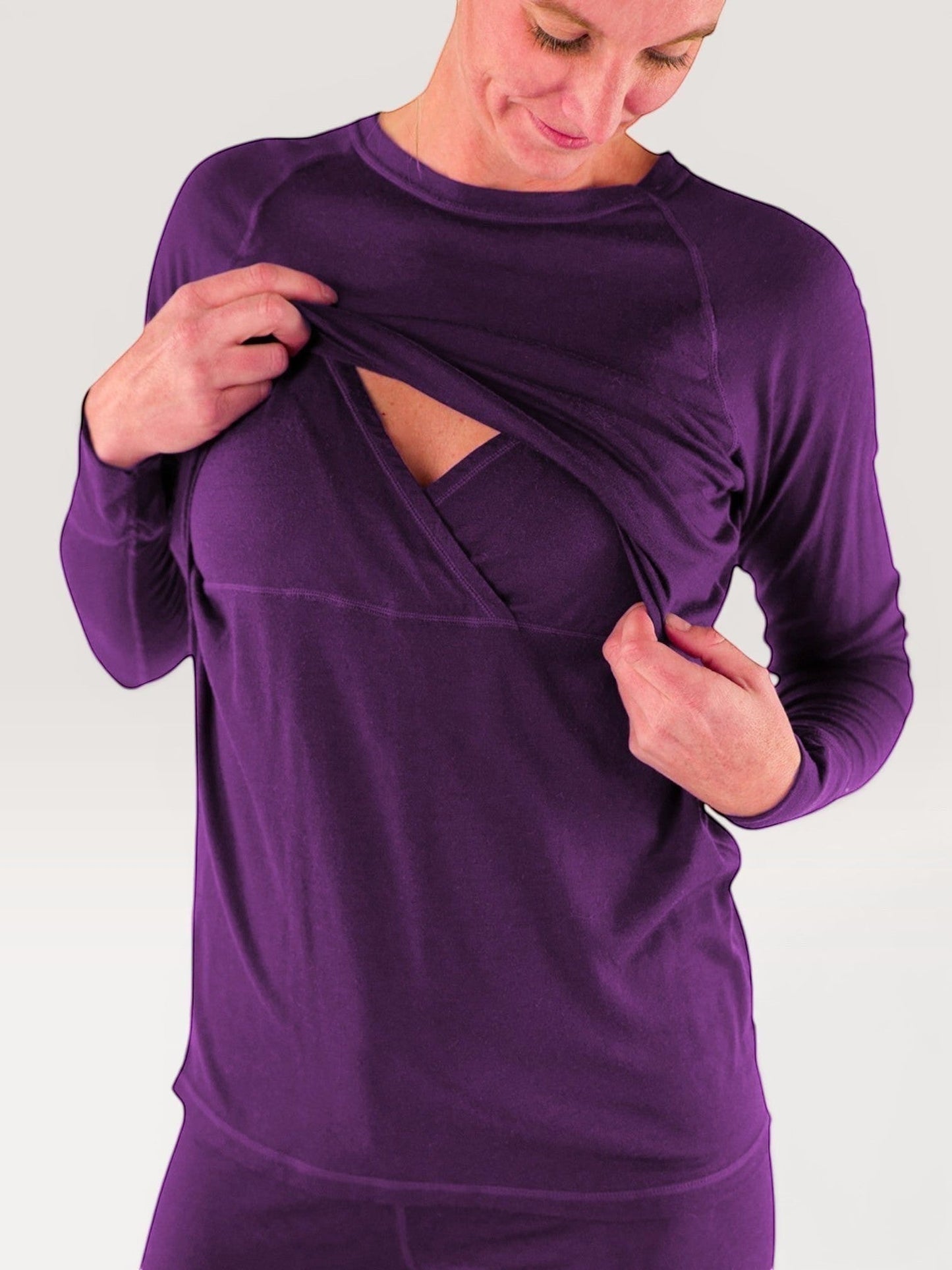 Merino Wool Nursing Long Sleeve Top