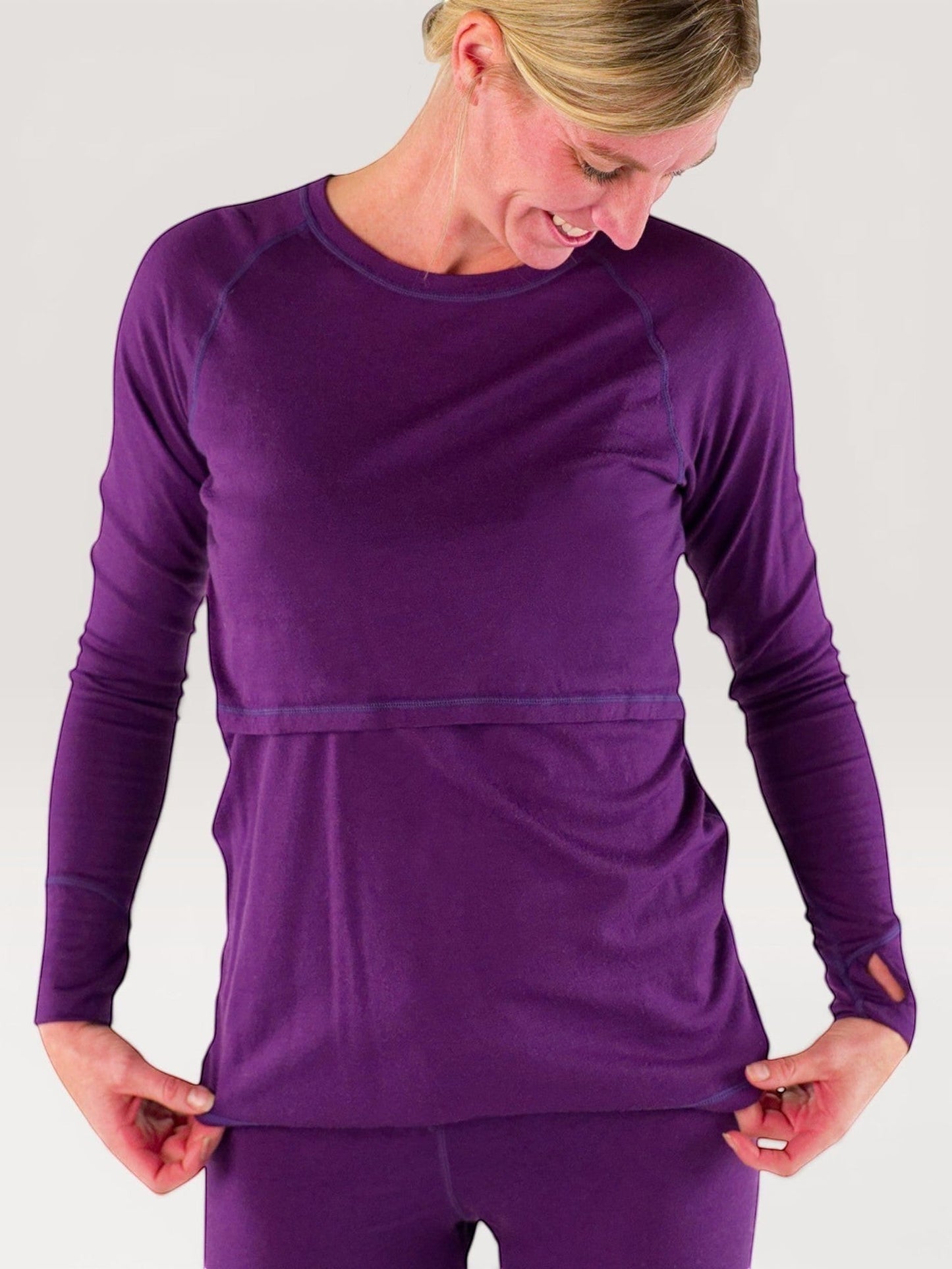 Merino Wool Nursing Long Sleeve Top