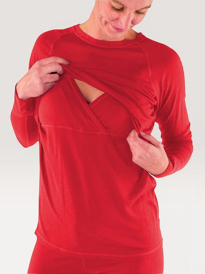 Merino Wool Nursing Long Sleeve Top