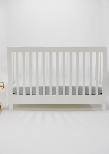 Seafoam Ribbed Crib Sheet