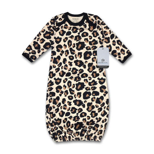 Leopard Print Infant Baby Western Sleep Gown Sleepwear