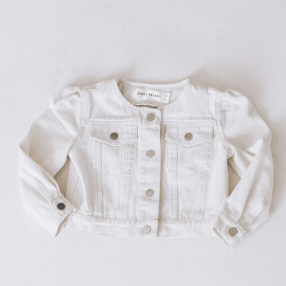 Ivory Cropped Denim Jacket - Infant