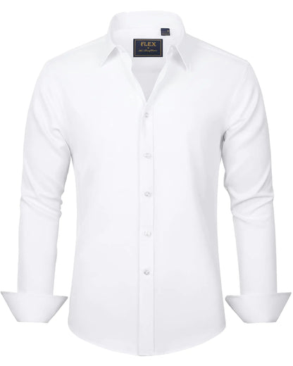 J.VER Boy's Long Sleeve Dress Shirts Solid Stretch Wrinkle-Free Shirt Kids Casual Button Down Shirts Navy Blue 6 Years - # BOAA12510006