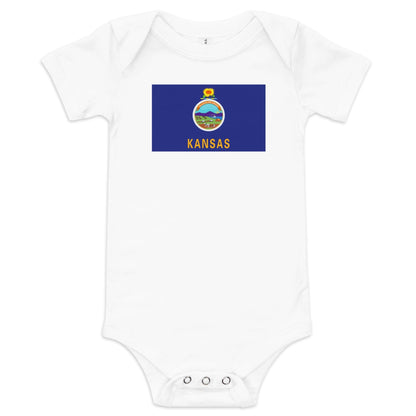 Kansas Flag Baby Onesie Newborn Bodysuit up to 18 Months
