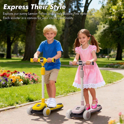 ToyRides Elite Kids Ride On 3-Wheel Scooter W/Buildable Blocks, Aged 3-9, Purple
