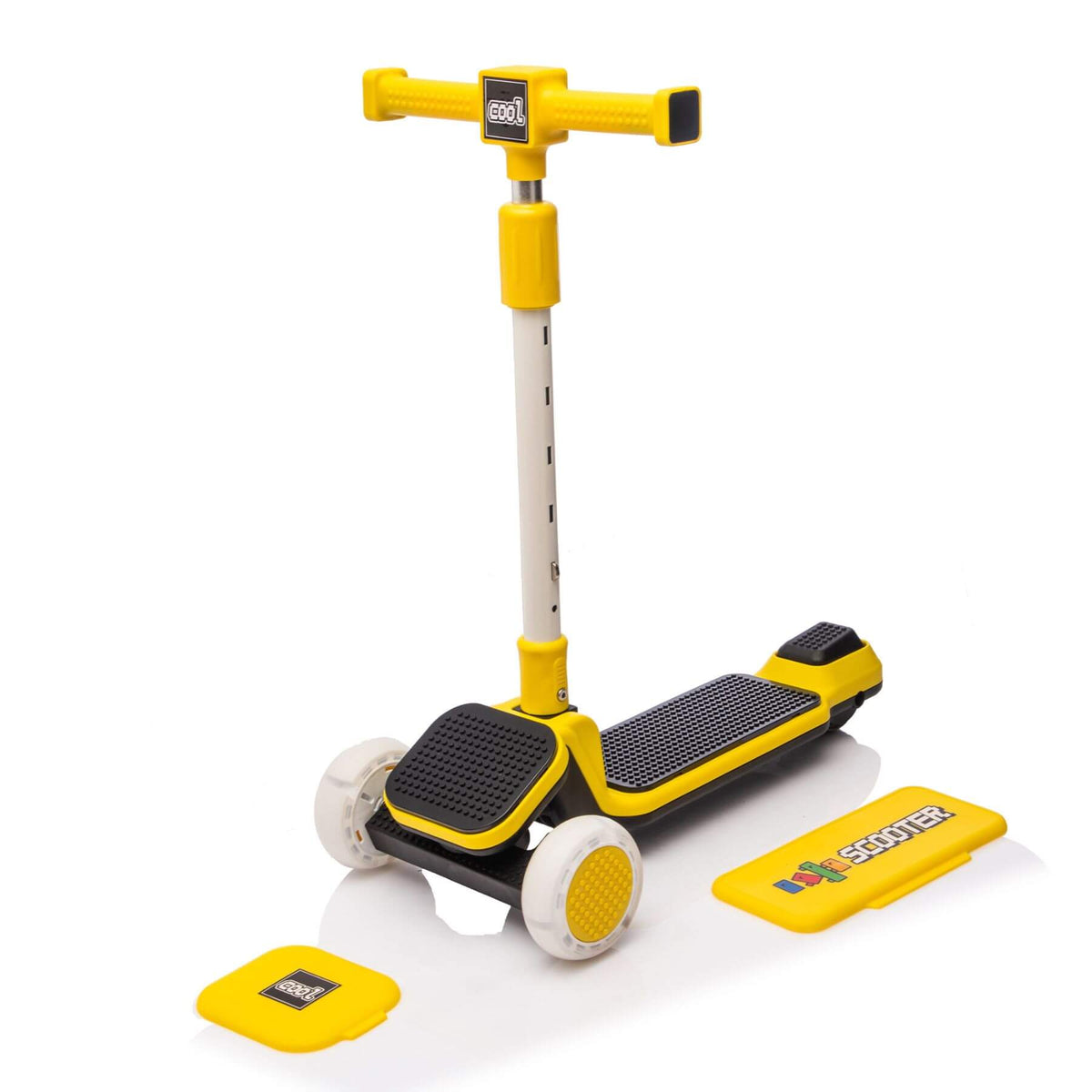 ToyRides Elite Kids Ride On 3-Wheel Scooter W/Buildable Blocks, Aged 3-9, Yellow