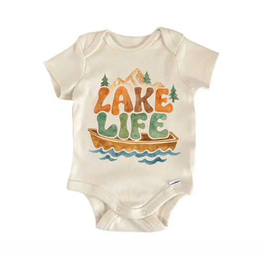 Lake Life Canoe Mountain Newborn Baby Onesie® Onesie®