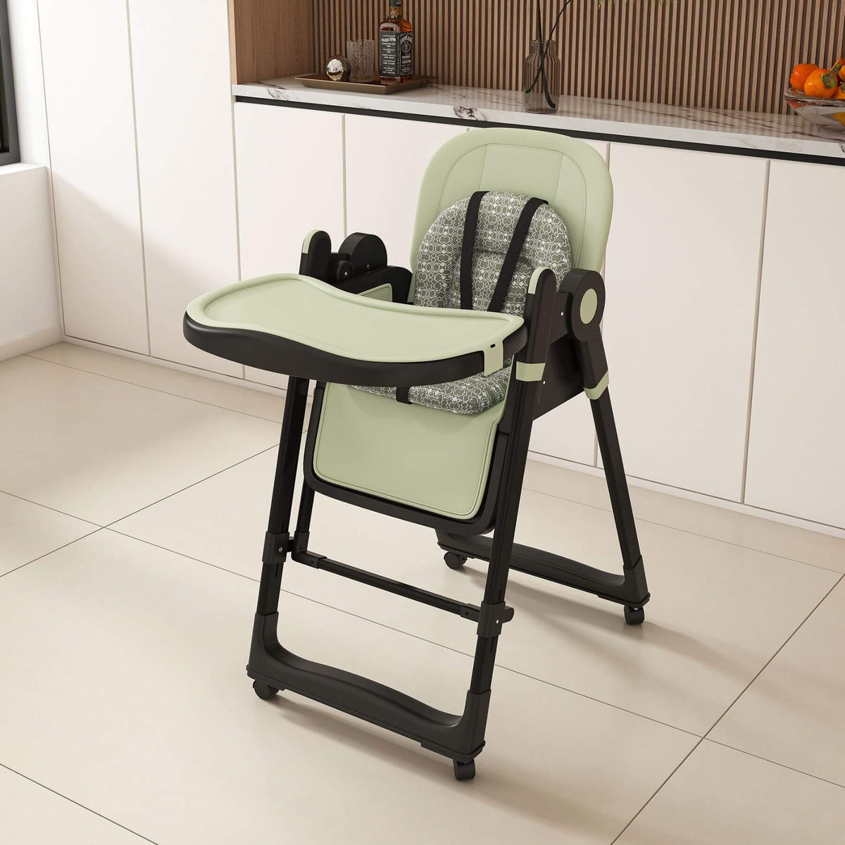 Leavader Adjustable Baby High Chair 0-6 Years, Dark Green