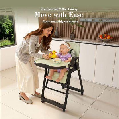 Leavader Adjustable Baby High Chair 0-6 Years, Dark Green