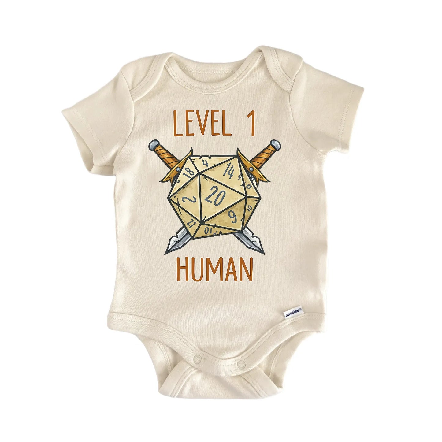 Level 1 Human Tabletop Rpg Gaming Newborn Baby Bodysuit