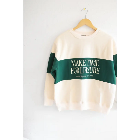 Make Time for Leisure Color Block Pullover Sweatshirt