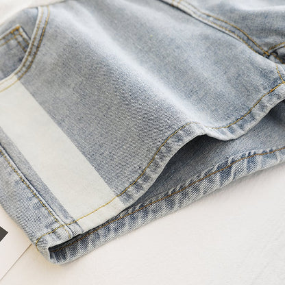 Maternity Denim Shorts with Belly Lift for Comfort - # WOM21610006 - PRG