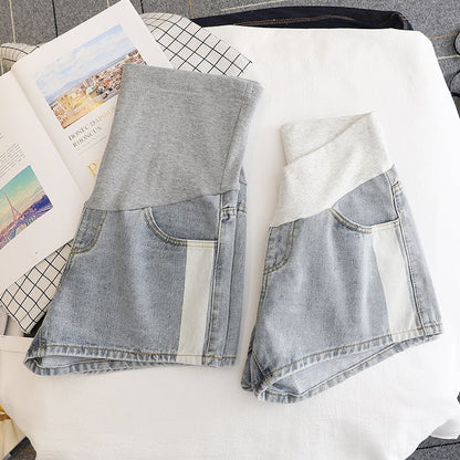 Maternity Denim Shorts with Belly Lift for Comfort - # WOM21610006 - PRG