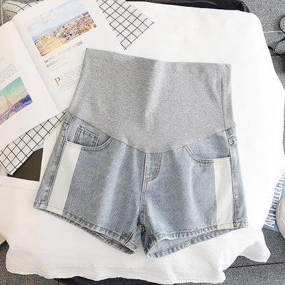 Maternity Denim Shorts with Belly Lift for Comfort - # WOM21610006 - PRG