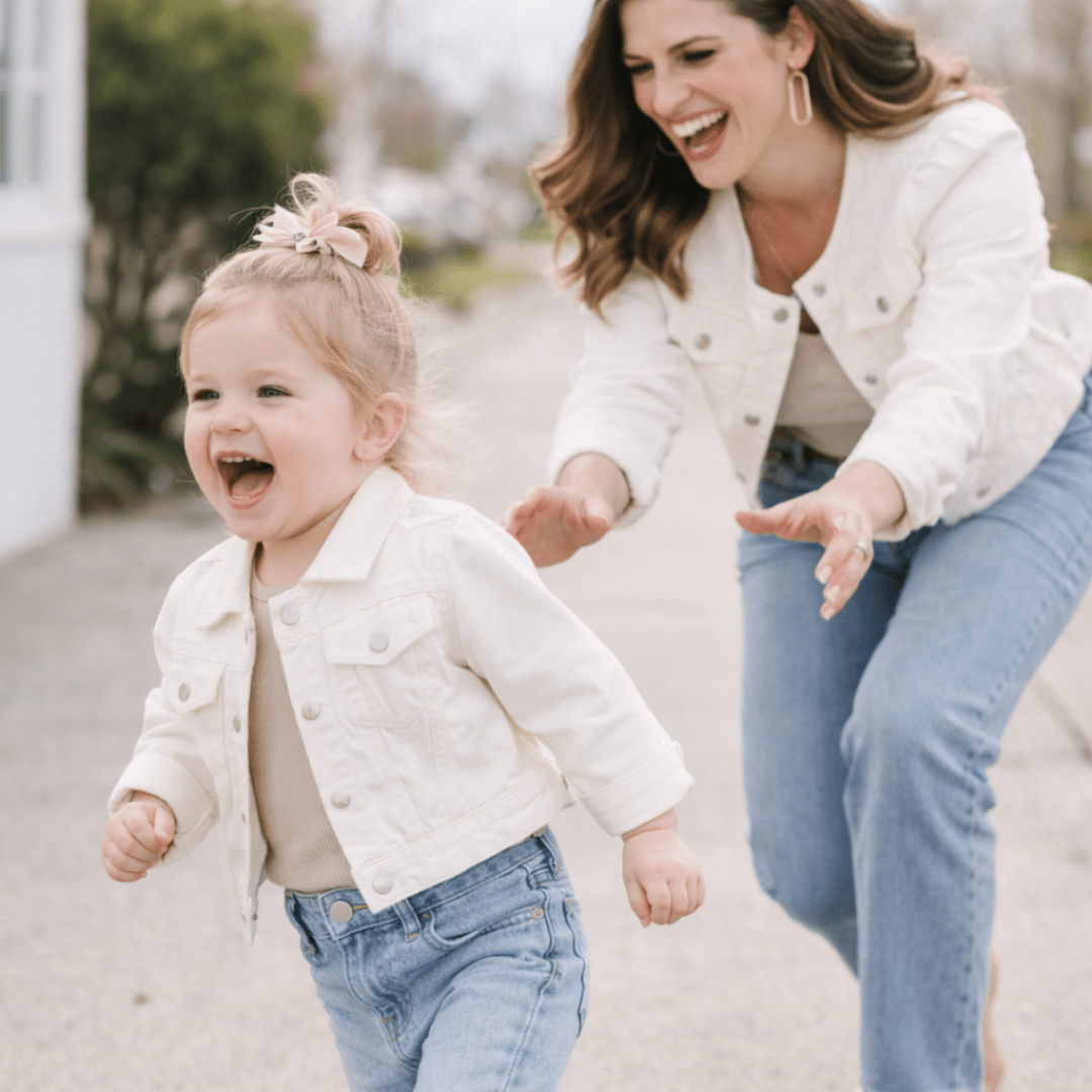Ivory Cropped Denim Jacket - Child