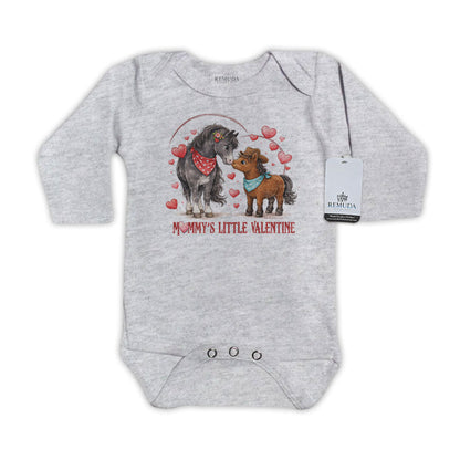 Mommy's Little Valentine Cowboy  - Infant Boys One Piece Western Romper