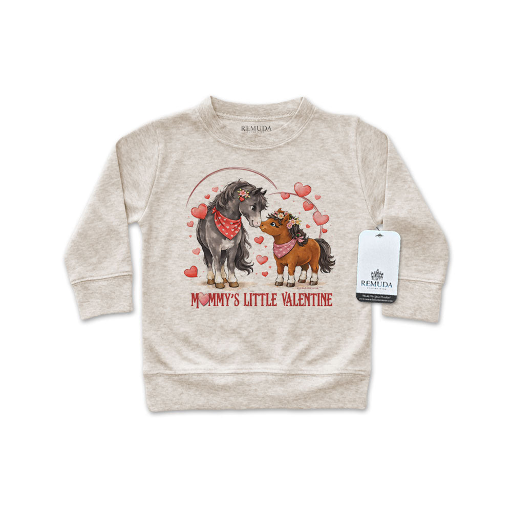 Mommy's Little Valentine Cowgirl - Western Infant Girls Long Sleeve Pullover Shirt